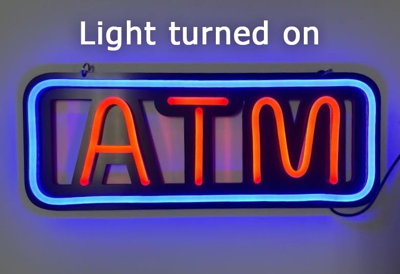 ATM Neon Sign (Blue) - Image 5