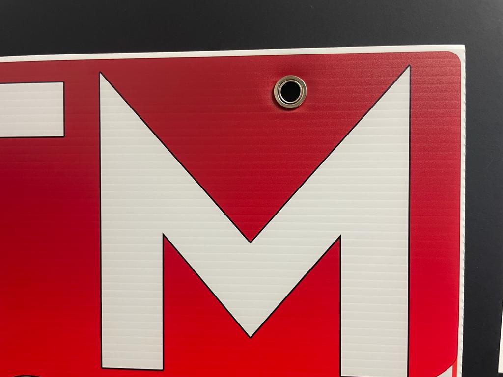 Double-Sided Coroplast ATM Sign with Metal Grommet - 16x24 Inches (Red) - Image 6