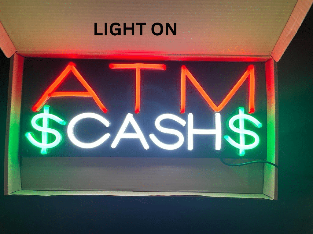 Neon ATM Sign ( Red, white, Green ) - Image 5