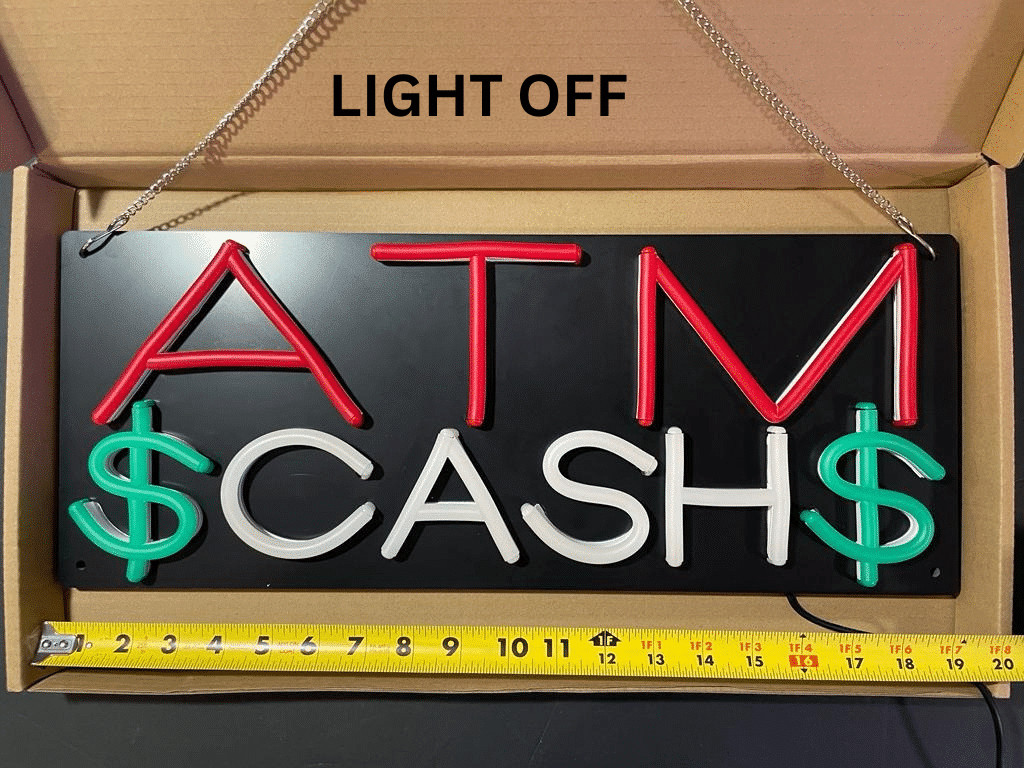 Neon ATM Sign ( Red, white, Green ) - Image 3
