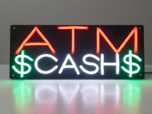 Neon ATM Sign ( Red, white, Green )
