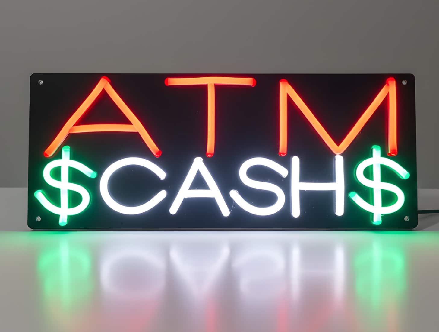 Neon ATM Sign ( Red, white, Green )
