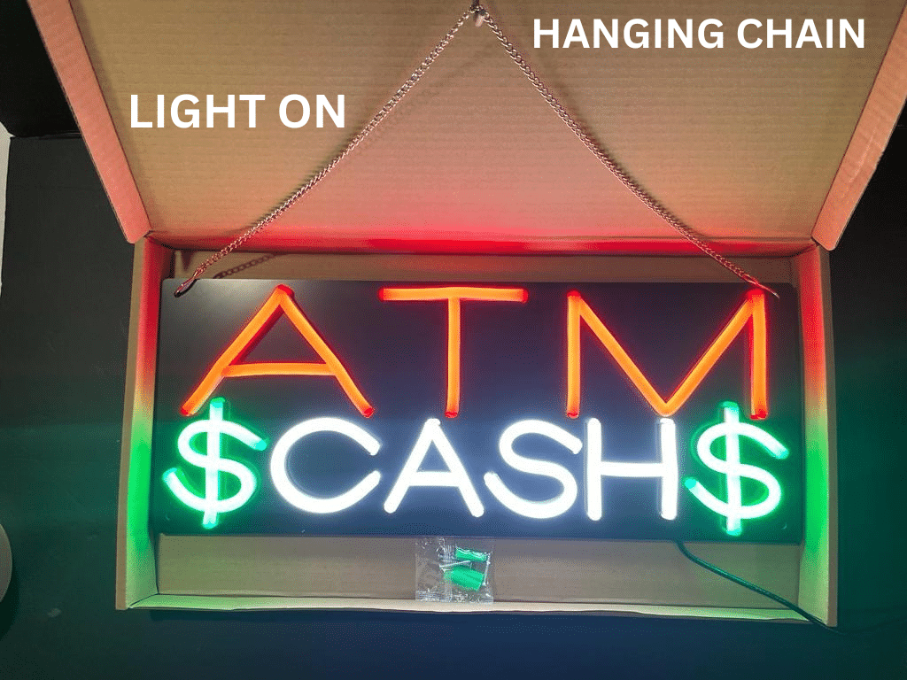 Neon ATM Sign ( Red, white, Green ) - Image 2