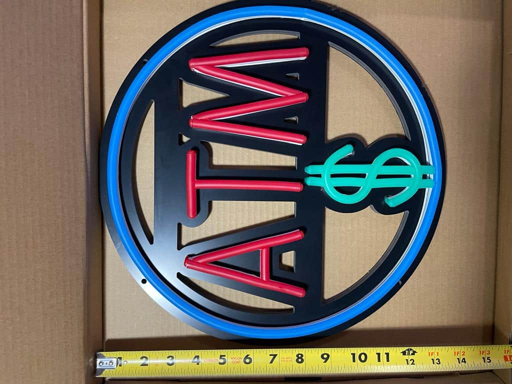 Round ATM Neon Sign ( Red, blue, sky-blue ) - Image 5