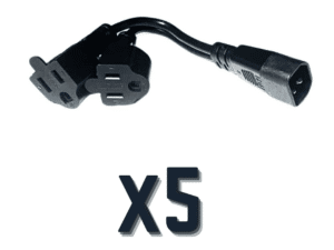 Pack of 5 Cable Extension Cord Splitter for ATMs. (Used to power modems, digital toppers and more)