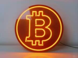 Round Bitcoin Neon Sign (Orange)